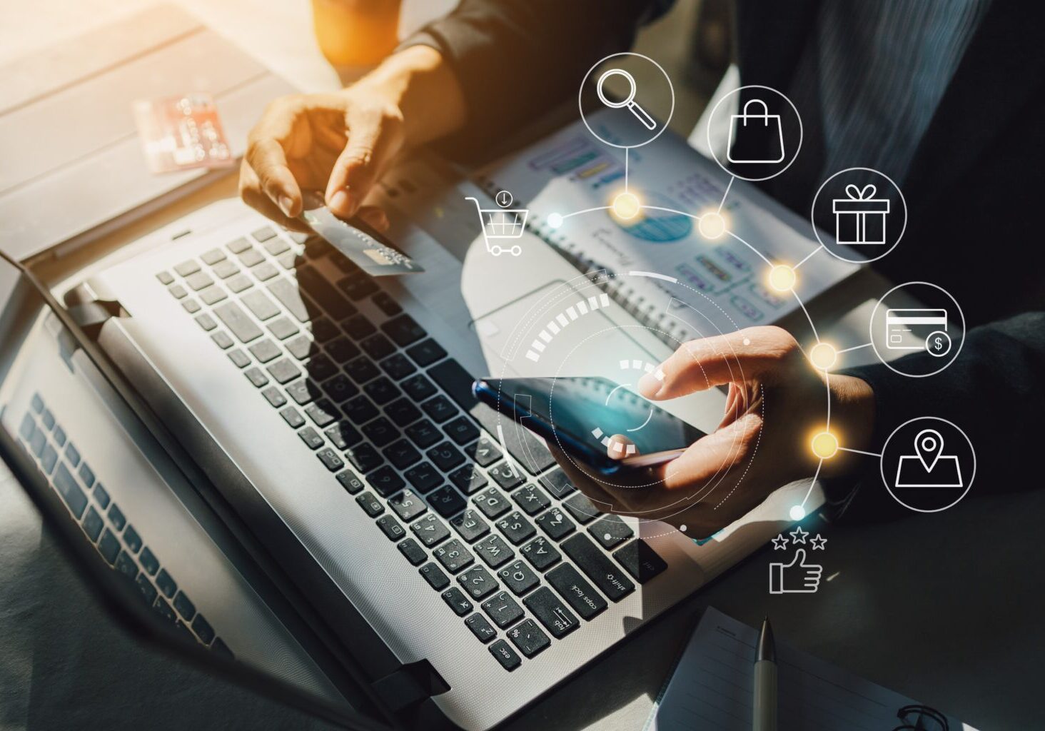 Businessman,With,Mobile,Smartphone,In,Hand,Paying,Online,And,Shopping