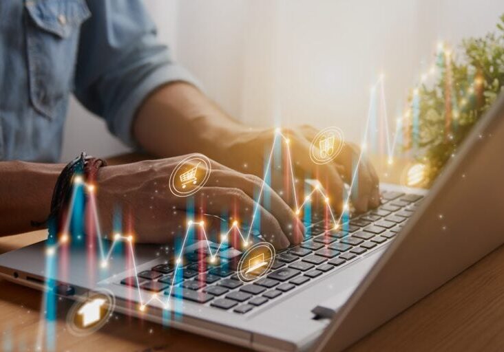 Casual,Businessman,Using,Or,Typing,Laptop,And,Slant,Online,Product